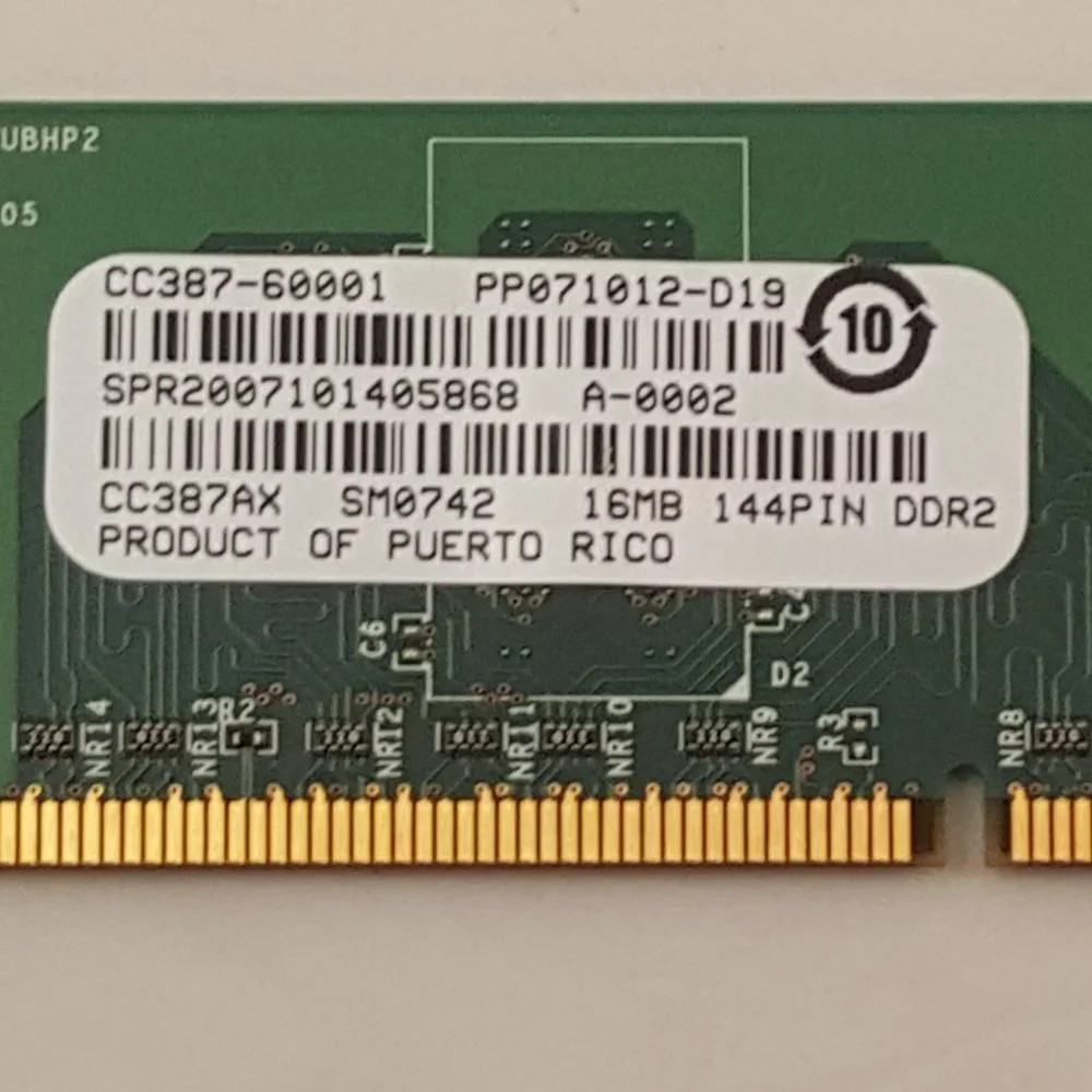 HP CC387AX 16MB 144-pin DDR2 SDRAM Memory Module HP LJ 3005 CC387-60001